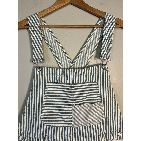 Free People We The Free Railroad Striped Ziggy Shortalls - Picture 7 of 13